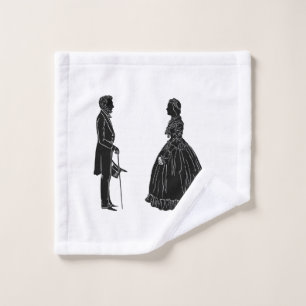 abraham lincoln mary todd lincoln silhouette wash cloth
