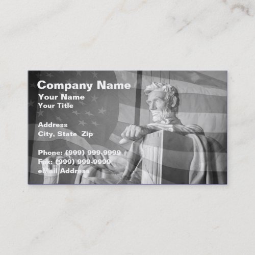 Abraham Lincoln Memorial and United States Flag Business Cards