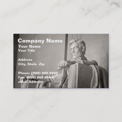 Abraham Lincoln Memorial Business Card Template