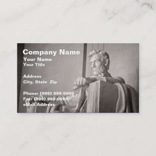 Customizable Abraham Lincoln Memorial Business Card Template
