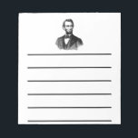 Abraham Lincoln Notepad<br><div class="desc">Abraham lincoln. Grey black and white are the colors used. vector image of President Lincoln, looking off o the right.</div>