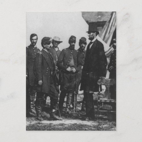 Abraham Lincoln on Battlefield at Antietam Postcard