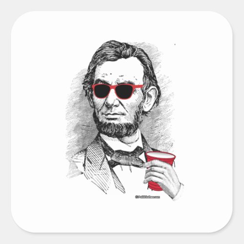 Abraham Lincoln Party Animal Square Sticker