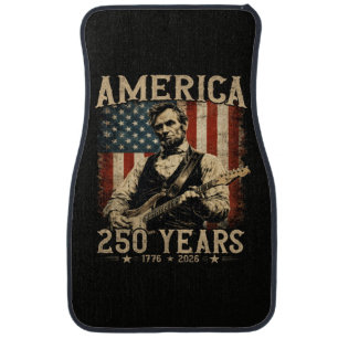 Abraham Lincoln Playing Guitar 4th July Car Floor Mat