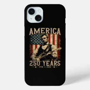Abraham Lincoln Playing Guitar 4th July iPhone 15 Plus Case