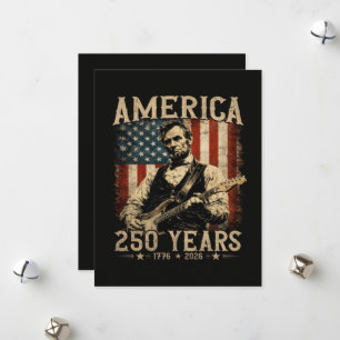 Abraham Lincoln Playing Guitar 4th July Holiday Card