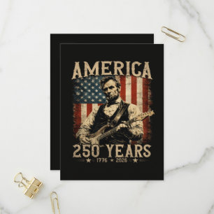 Abraham Lincoln Playing Guitar 4th July Invitation Postcard