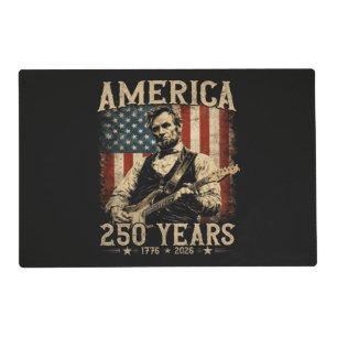 Abraham Lincoln Playing Guitar 4th July Placemat