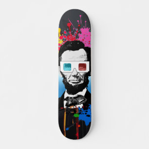 Abraham Lincoln Pop Art Multicolor Street Splatter Skateboard