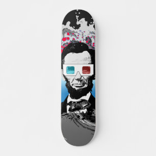Abraham Lincoln Pop Art Ocean Wave Street Design Skateboard