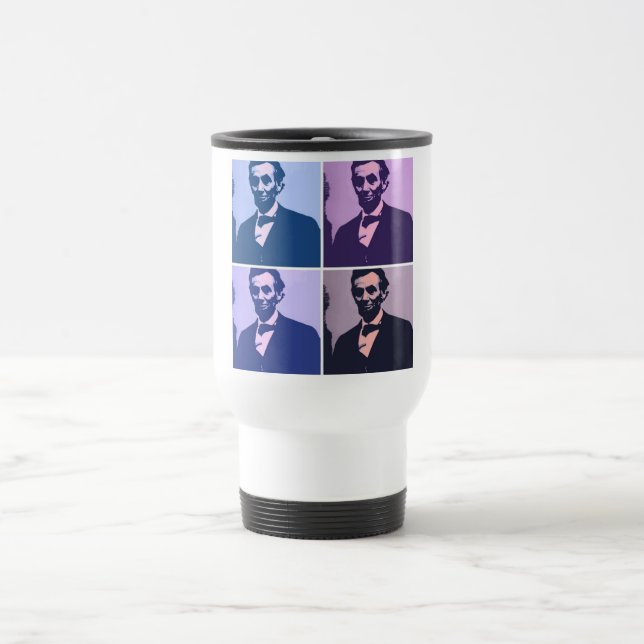 Abraham Lincoln Pop Art Travel Mug (Center)