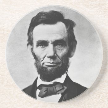 Abraham Lincoln Portrait By Alexander Gardner Sandstone Coaster by allphotos at Zazzle