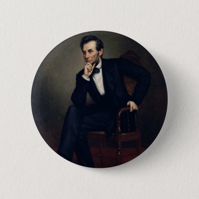 Abraham Lincoln Portrait by George Healy Pinback Button (Front)