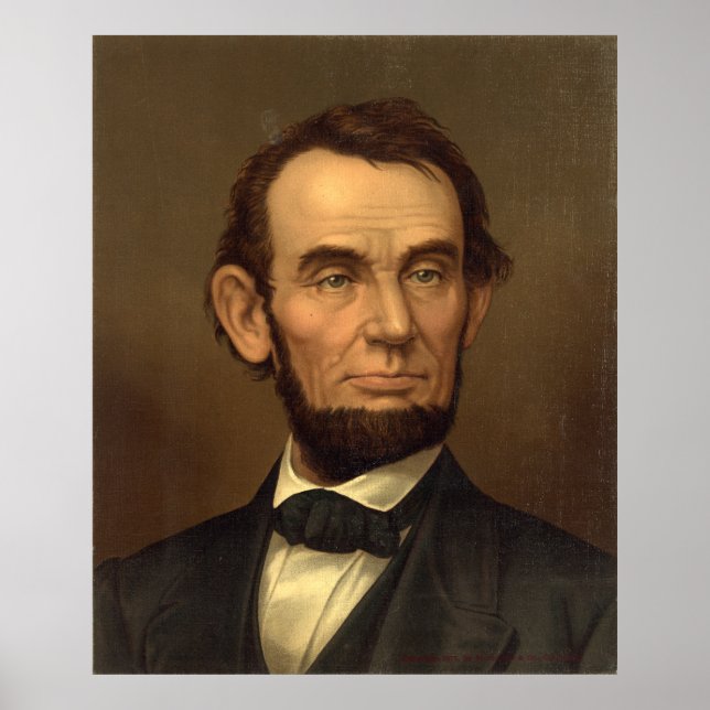 ABRAHAM LINCOLN Portrait by Strobridge & Co Poster (Front)