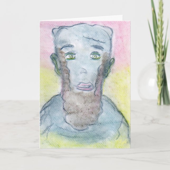 Abraham Lincoln Portrait Drawing Spiritual Art Card (Front)