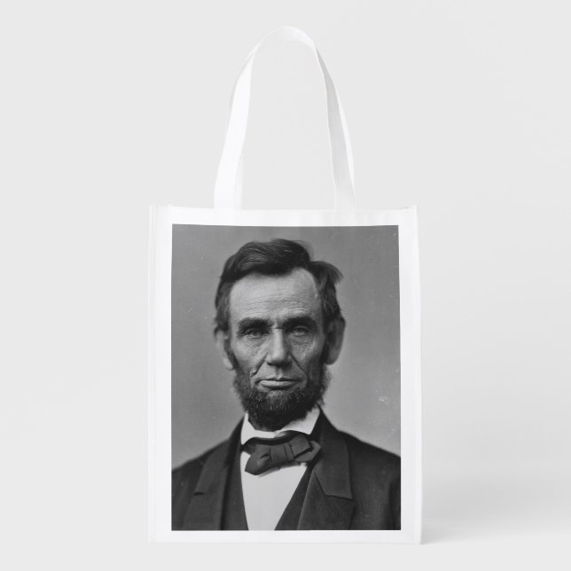 Abraham Lincoln Portrait Grocery Bag (Front)