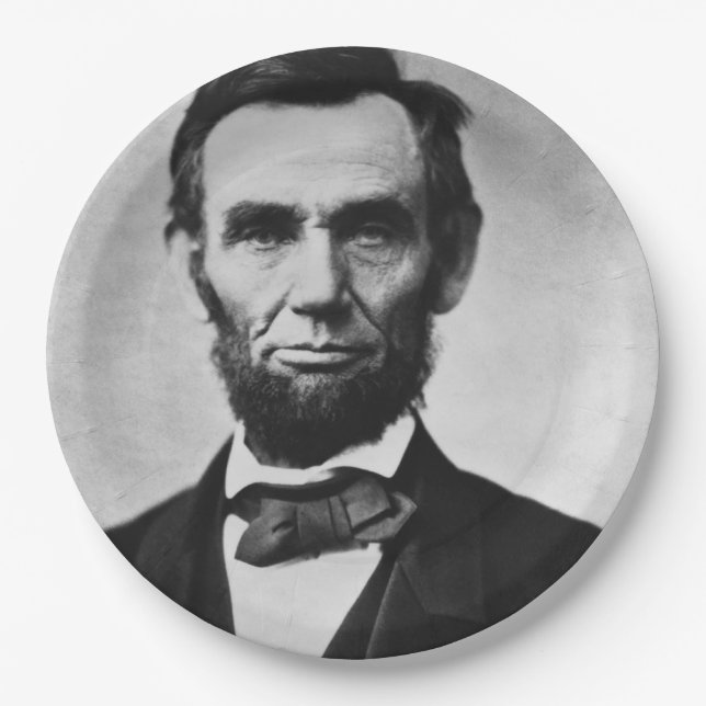 Abraham Lincoln Portrait Paper Plates (Front)