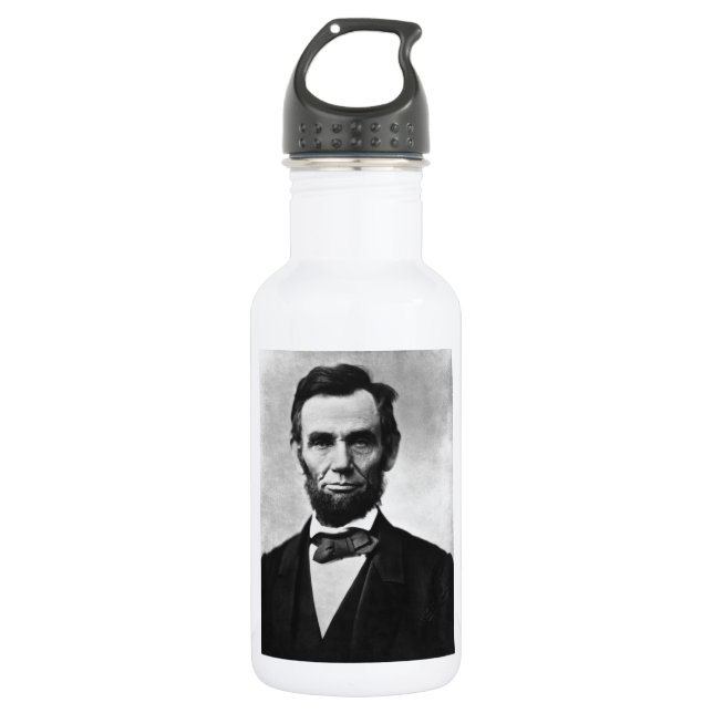 Abraham Lincoln Portrait Water Bottle (Front)
