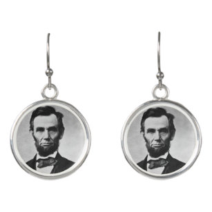 Abraham Lincoln President of Union States Portrait Earrings
