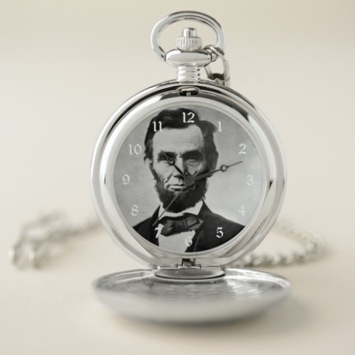 Abraham Lincoln President of Union States Portrait Pocket Watch