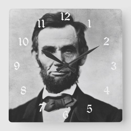Abraham Lincoln President of Union States Portrait Square Wall Clock
