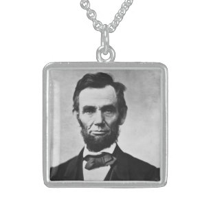 Abraham Lincoln President of Union States Portrait Sterling Silver Necklace