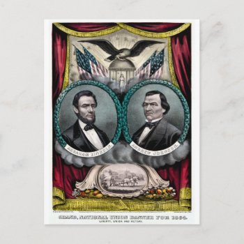 Abraham Lincoln Presidential Campaign 1864 Postcard by scenesfromthepast at Zazzle