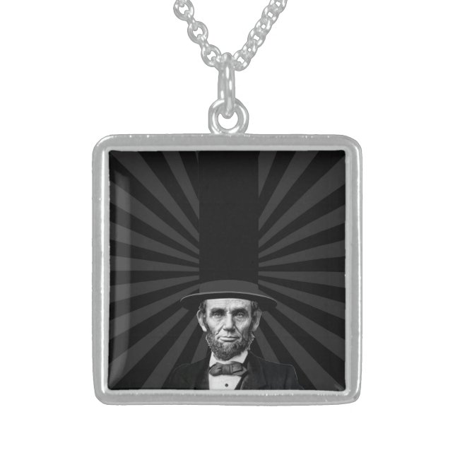 Abraham Lincoln Presidential Fashion Statement Sterling Silver Necklace (Front)