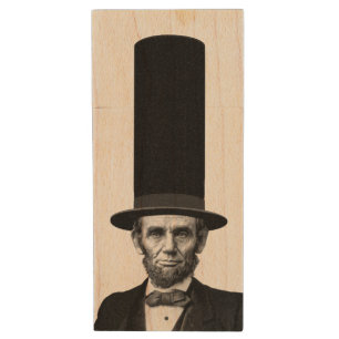 Abraham Lincoln Presidential Fashion Statement Wood Flash Drive