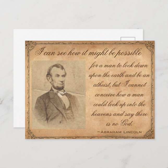 Abraham Lincoln Quote About God Postcard (Front/Back)
