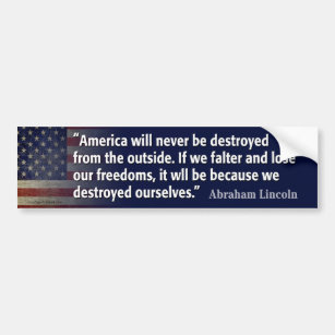 Abraham Lincoln Quote Bumper Sticker