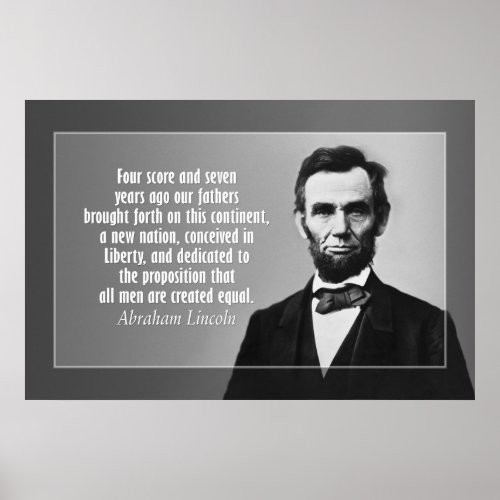 Abraham Lincoln Quote _ Gettysburg Address Poster