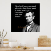 Abraham Lincoln Quote on Character Poster (Kitchen)