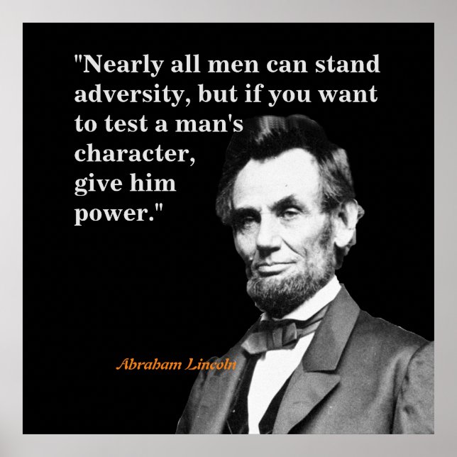 Abraham Lincoln Quote on Character Poster (Front)