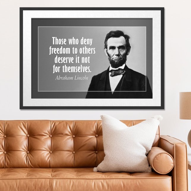 Abraham Lincoln Quote on Slavery and Freedom Poster (Patriotic Poster)