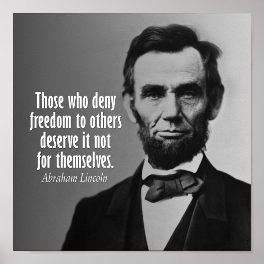 Abraham Lincoln Quote on Slavery Poster | Zazzle