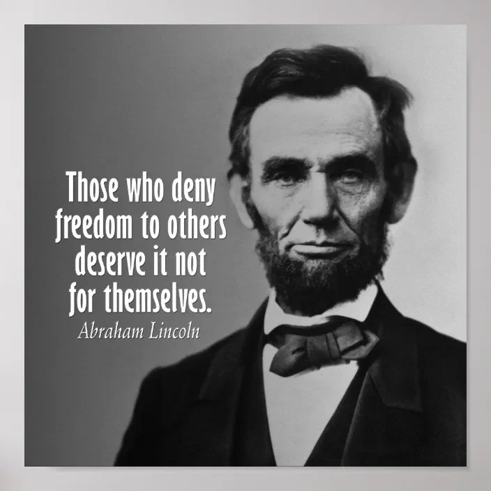 Personalized Abraham Lincoln Quote On Slavery Poster Zazzle Com