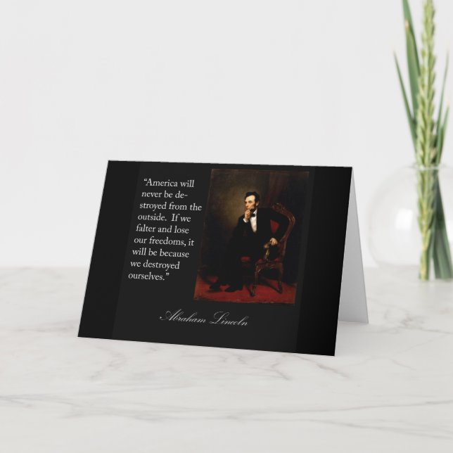 Abraham Lincoln Quote & Portrait Card (Front)