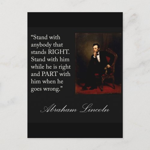 Abraham Lincoln Quote Stand with Postcard