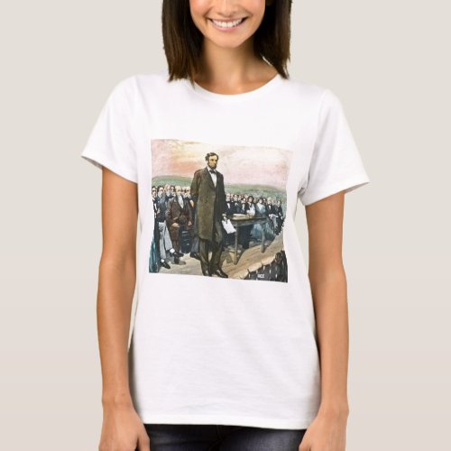 Abraham Lincoln Recites the Gettysburg Address Vin T_Shirt