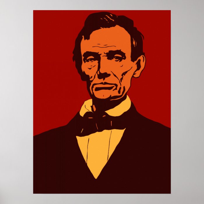 Abraham Lincoln (red) vector wall art Posters