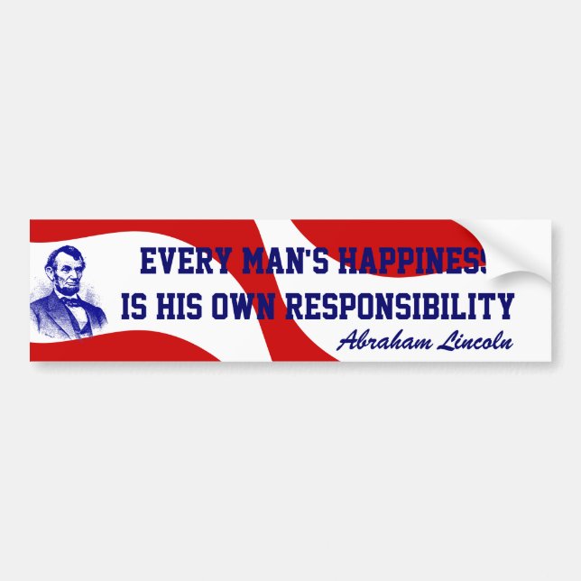 Abraham Lincoln Red White Blue Bumper Stickers (Front)