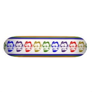 Abraham Lincoln Retro Multicolored Skateboard Deck