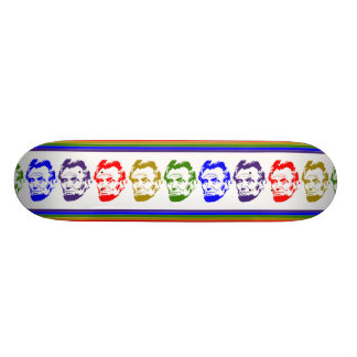 Abraham Lincoln Retro Multicolored Skateboard Deck