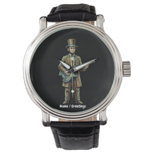 Abraham Lincoln Rocking Headless Guitar Woodblock Watch