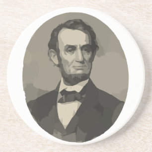 abraham lincoln sandstone coaster