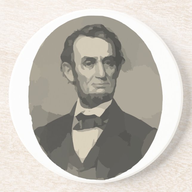 abraham lincoln sandstone coaster (Front)