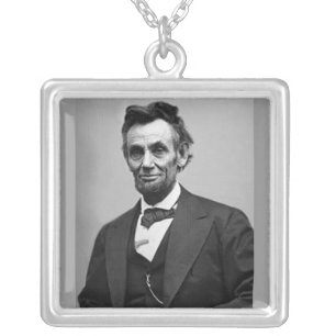 Abraham Lincoln Silver Plated Necklace