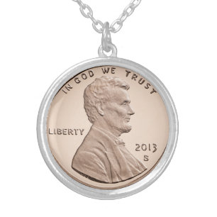 Abraham Lincoln Silver Plated Necklace