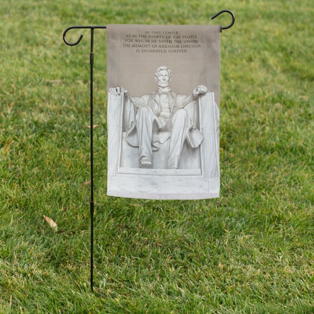 Abraham Lincoln Statue Garden Flag (In SItu)